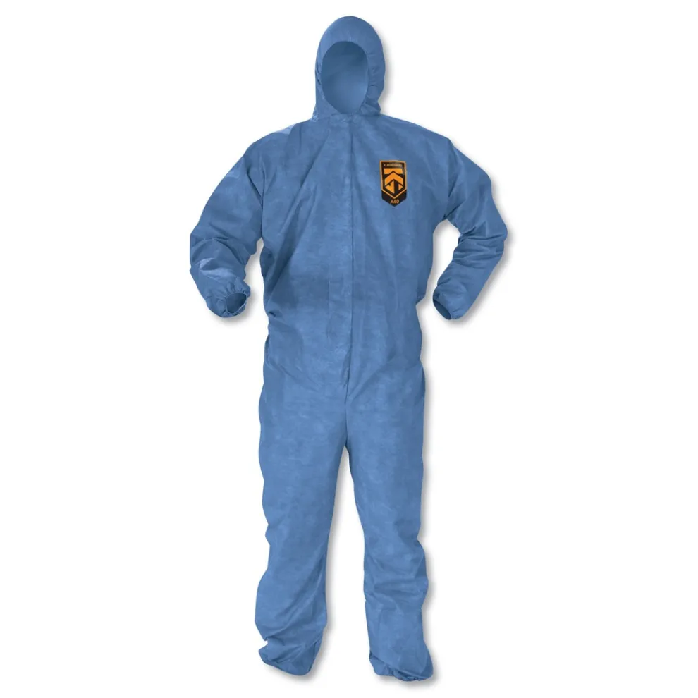 KleenGuard A40 Elastic-Cuff Ankle Hood and Back Coveralls - X-Large Blue (24/Carton)