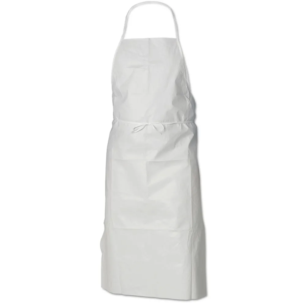 Ansell 28 in. x 40 in. A40 Film Laminate Liquid/Particle Protection Apron - White (100/Carton)