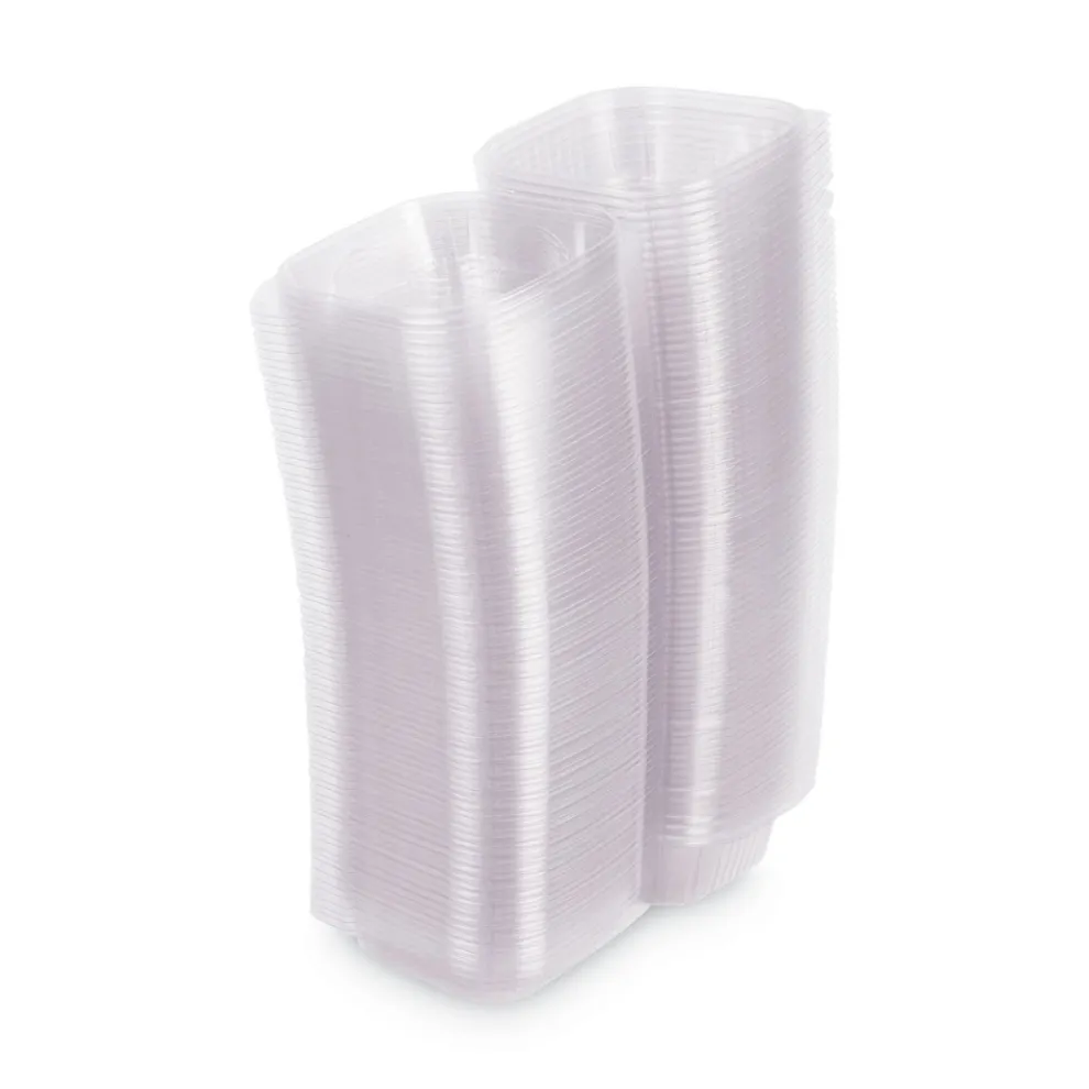 Eco-Products EP-LC6 6 in. x 6 in. x 3 in. Renewable and Compostable Plastic Clamshell Hinged Food Containers - Clear (240/Carton)