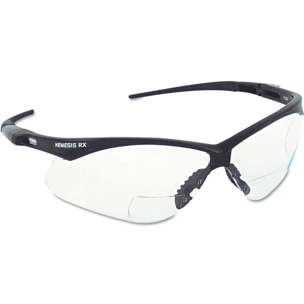 Ansell plus2.0 Diopter Strength V60 Nemesis Rx Reader Safety Glasses - Black Frame, Smoke Lens
