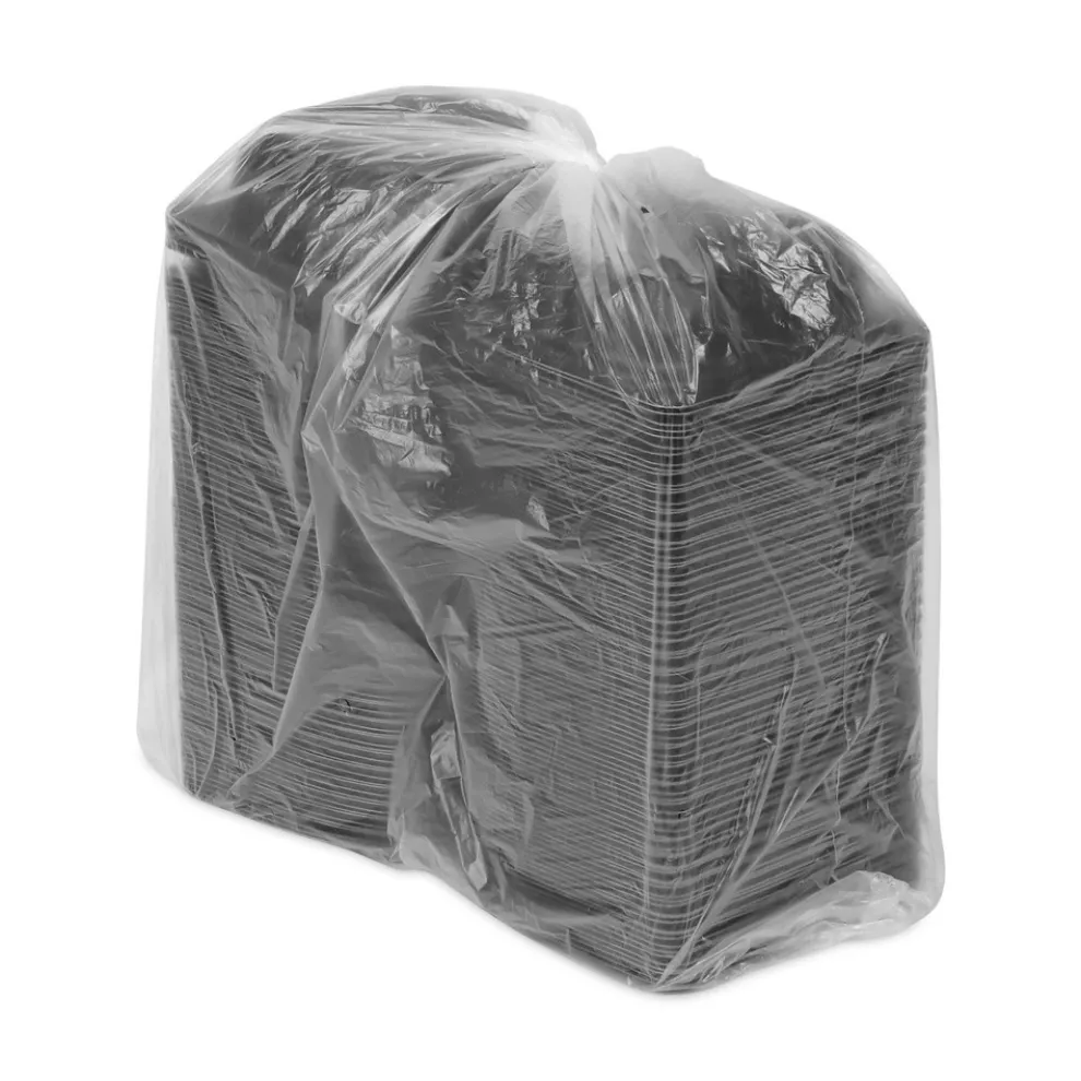 Pactiv Corp. EarthChoice 5.75 in. x 5.95 in. x 3.1 in. Microwavable MFPP Plastic Hinged Lid Container With SmartLock - Black (400/Carton)