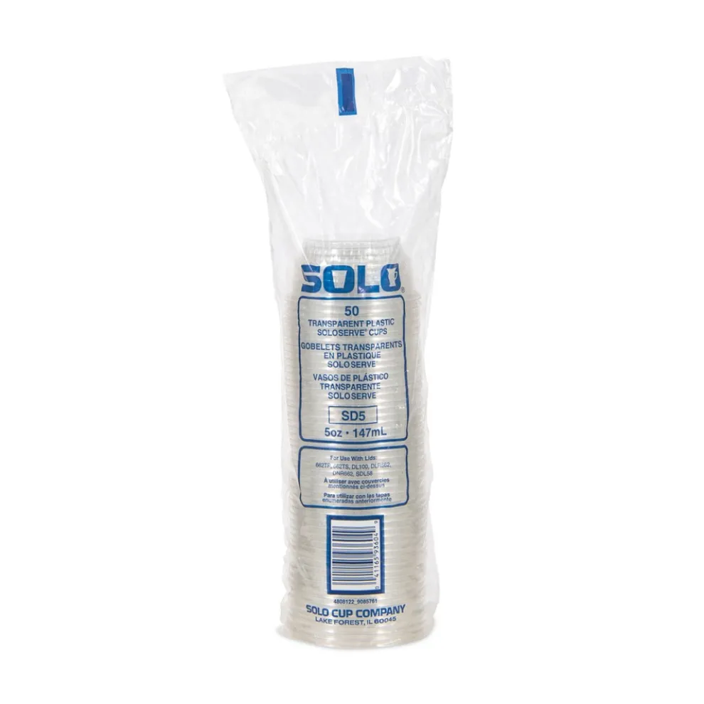 SOLO SDL58-0090 5 oz-8 oz SoloServe Dome Cup Plastic Lids - Clear (1000/Carton)
