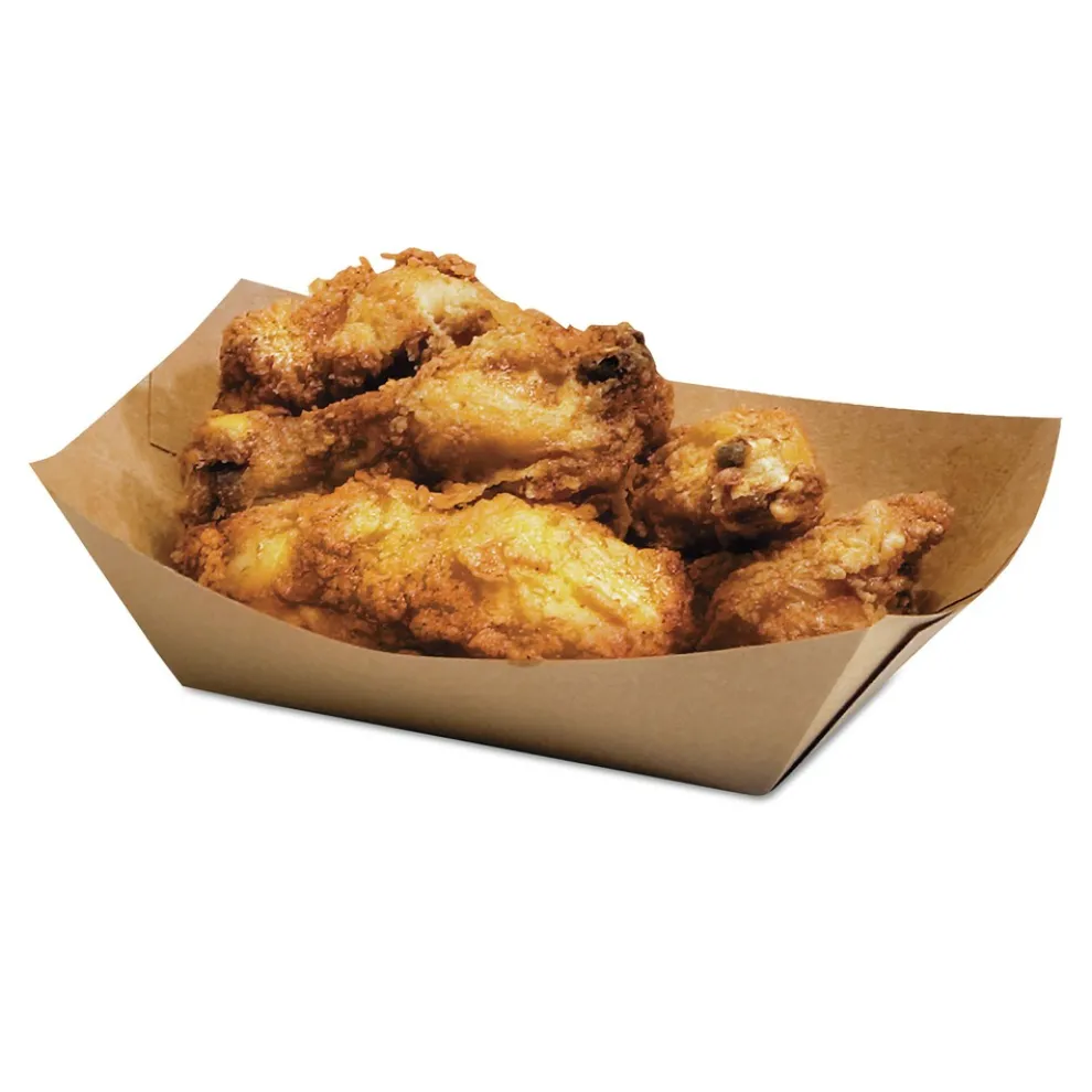 Bagcraft 300699 EcoCraft Paper Food Tray with 3-lb. Capacity - Natural (500/Carton)