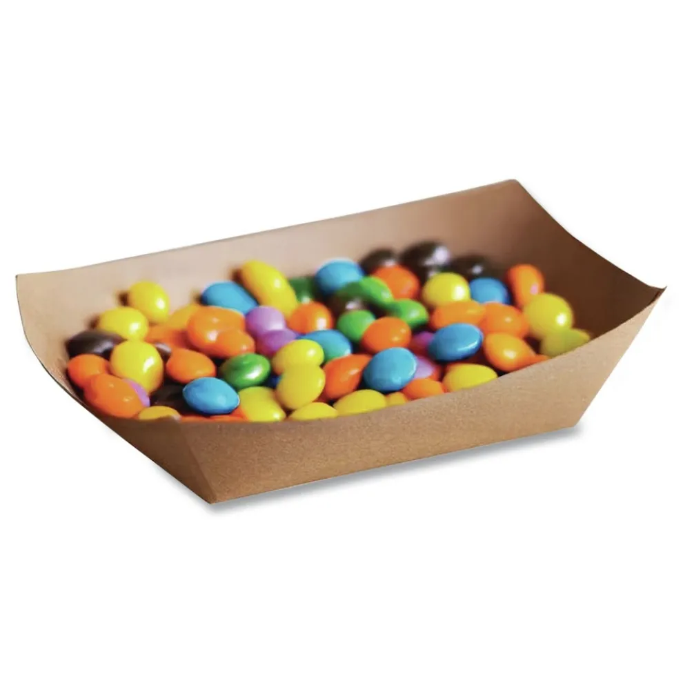 Bagcraft 300699 EcoCraft Paper Food Tray with 3-lb. Capacity - Natural (500/Carton)