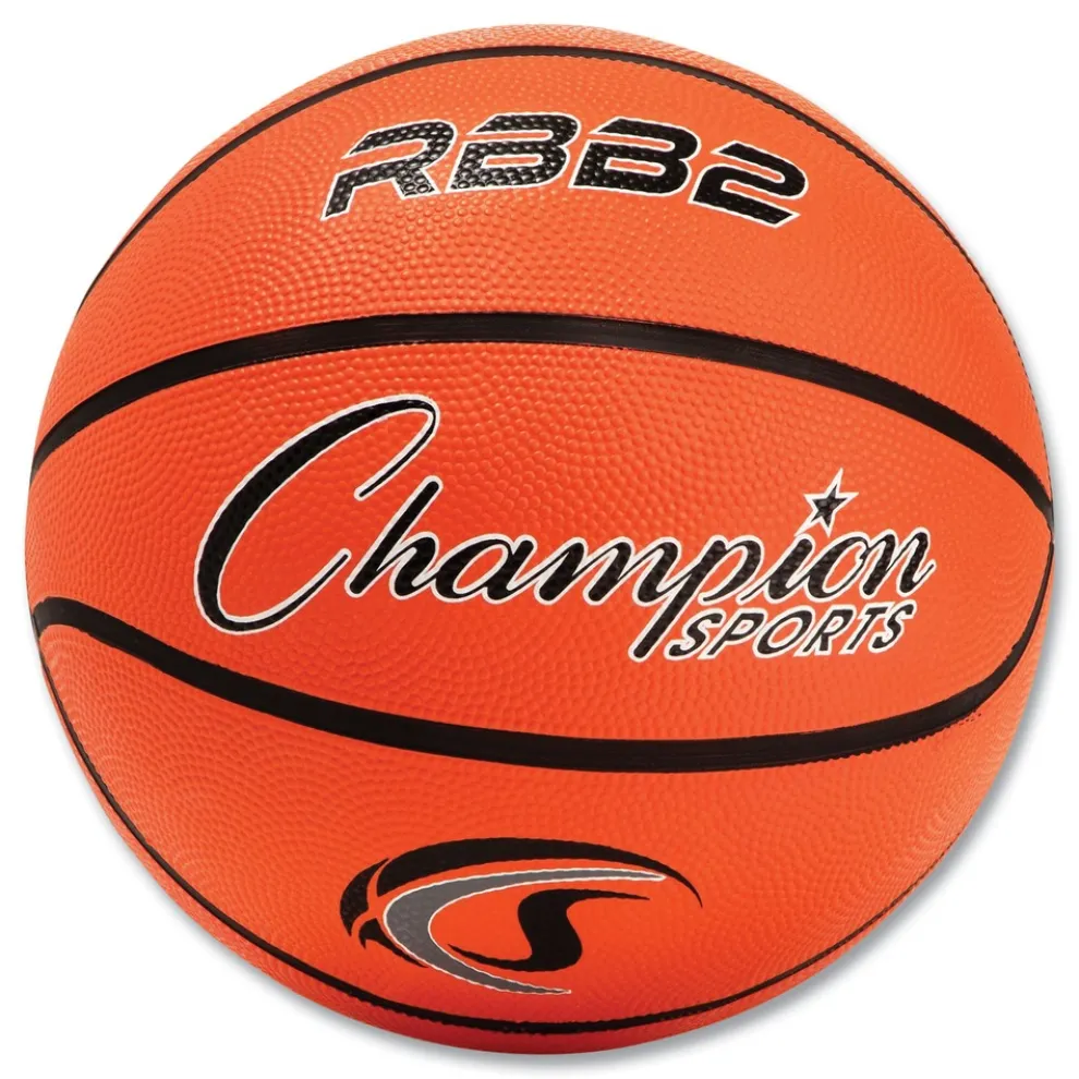 Champion Sports No. 5 Junior Size Rubber Sports Ball For Basketball - Orange