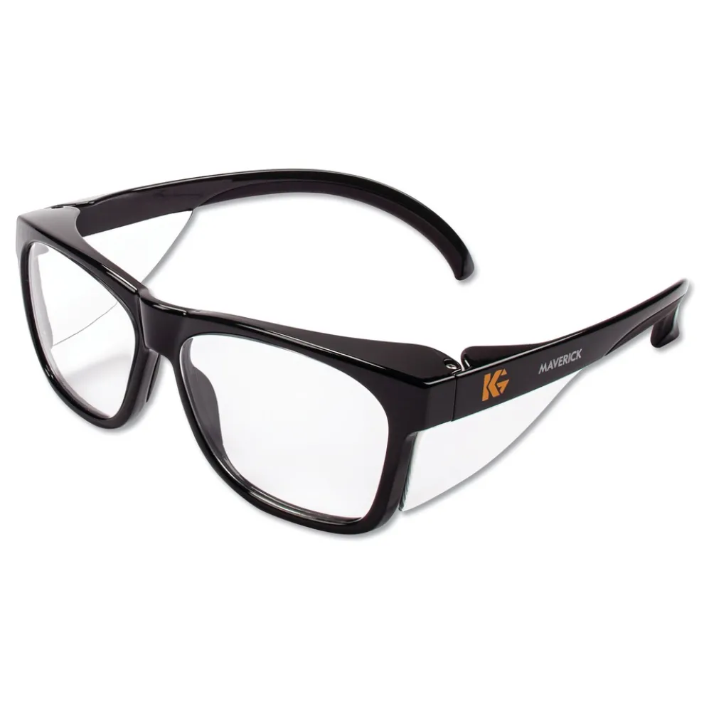 Ansell Maverick Safety Glasses - Black Polycarbonate Frame, Clear Lens (12/Box)