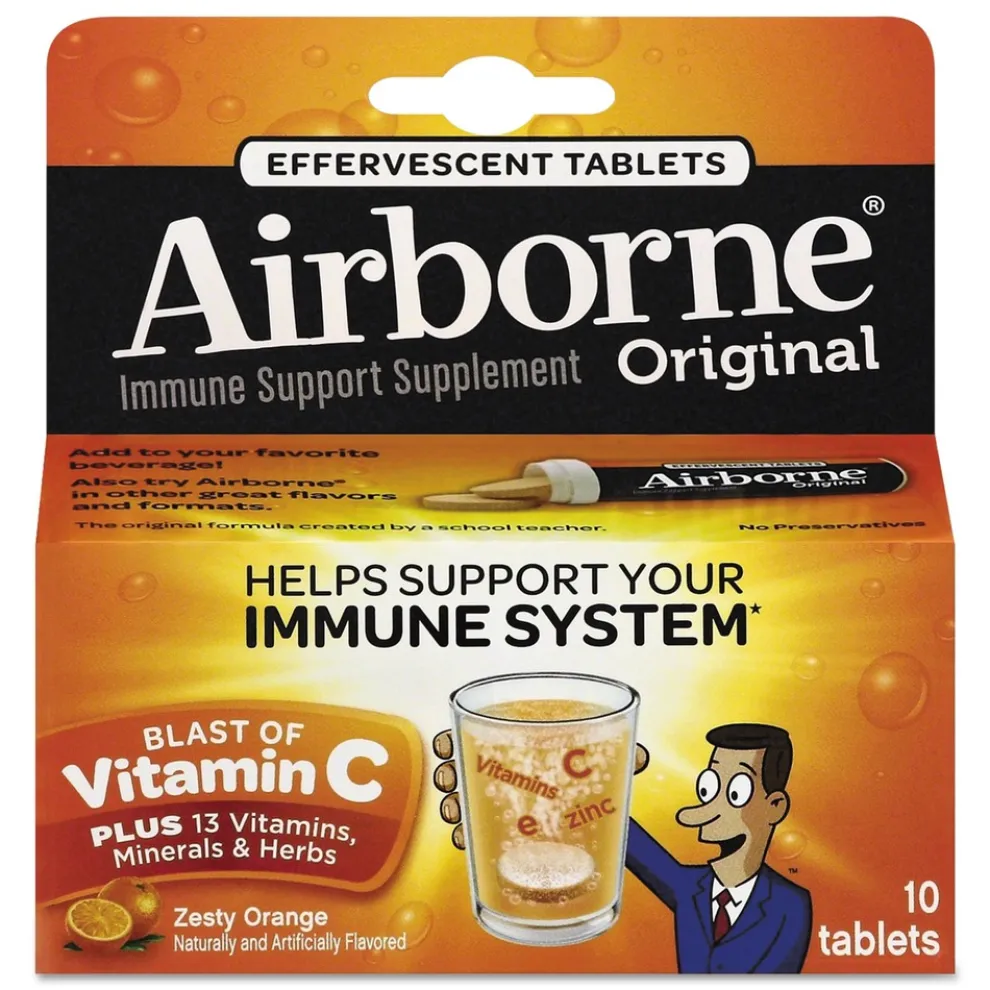 Airborne Immune Support Effervescent Tablet - Zesty Orange (72/Carton)