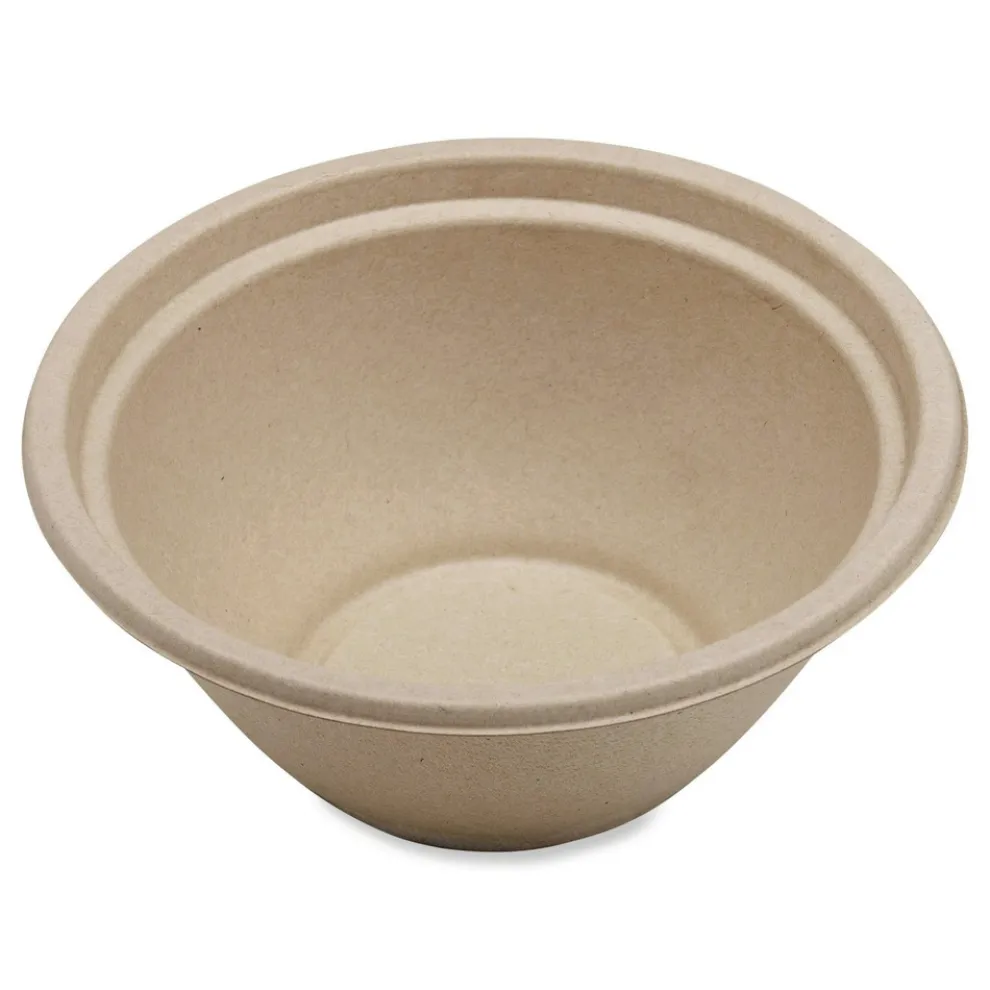 World Centric 32 oz 7.4 x 7.4 x 3.2 Fiber Paper Bowls - Natural (500/Carton)