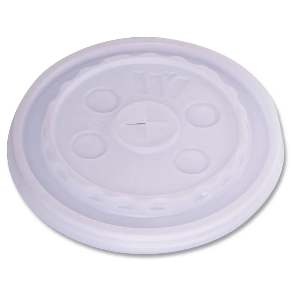 WinCup 221935 Slotted Plastic Lids for 12 oz to 24 oz Cold Cups and Bowls - Translucent (1000/Carton)