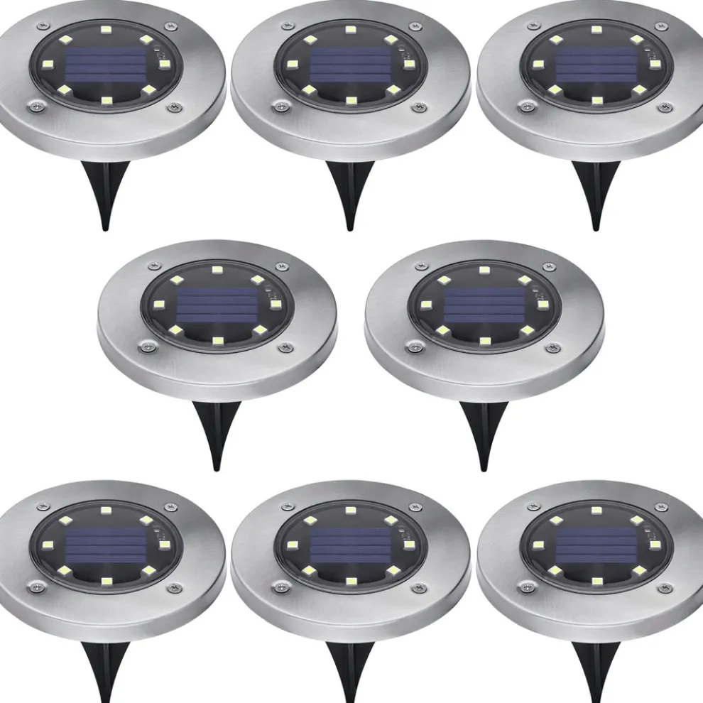 Black & Decker (8/Pack) Outdoor Solar-Powered Disk Light