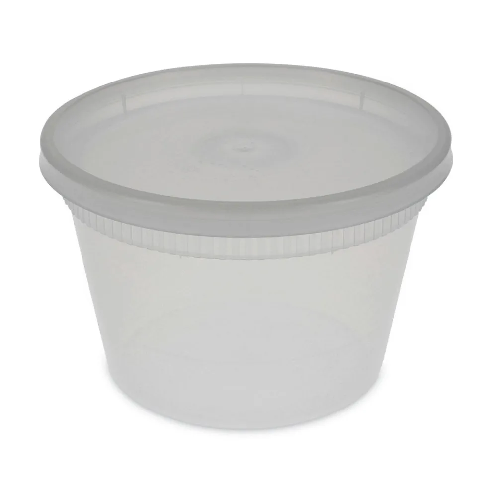 Pactiv Corp. 2 in. x 2 in. x 2 in. 16 oz. Newspring DELItainer Microwavable Plastic Container - Clear (240/Carton)