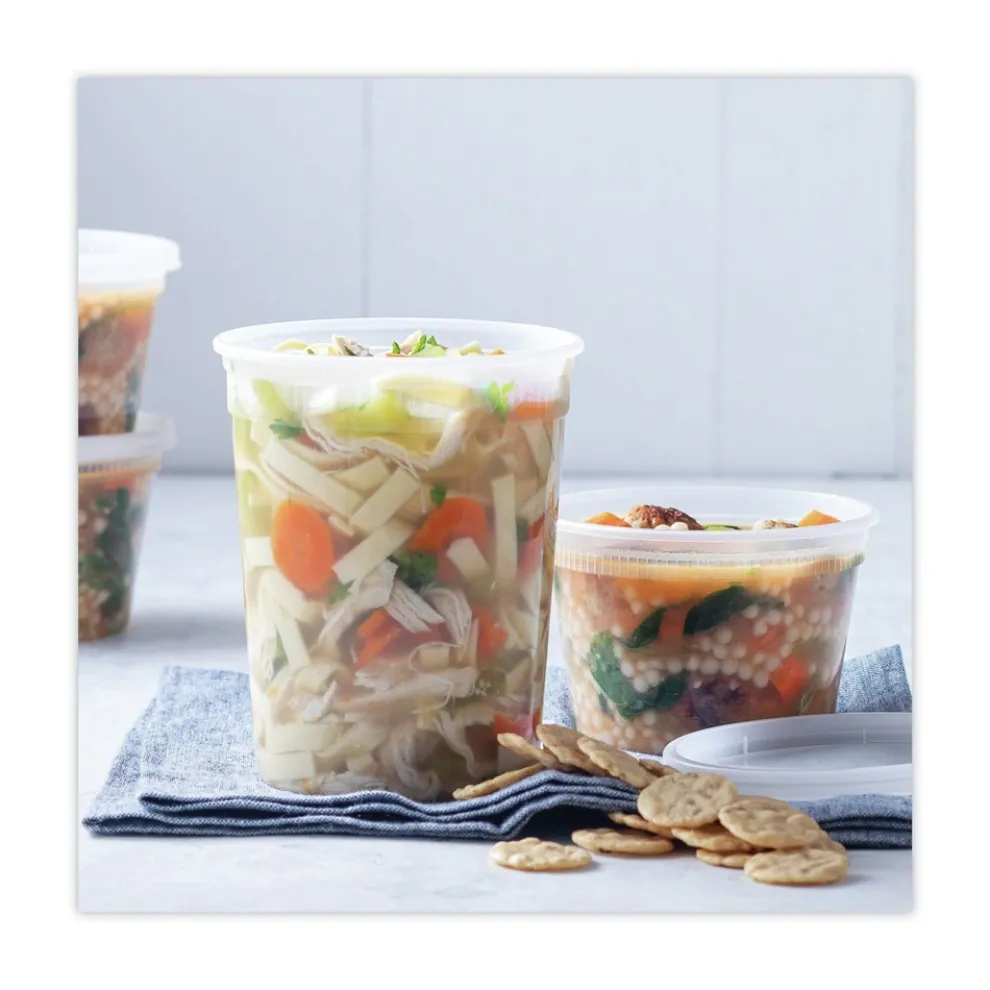 Pactiv Corp. 2 in. x 2 in. x 2 in. 16 oz. Newspring DELItainer Microwavable Plastic Container - Clear (240/Carton)