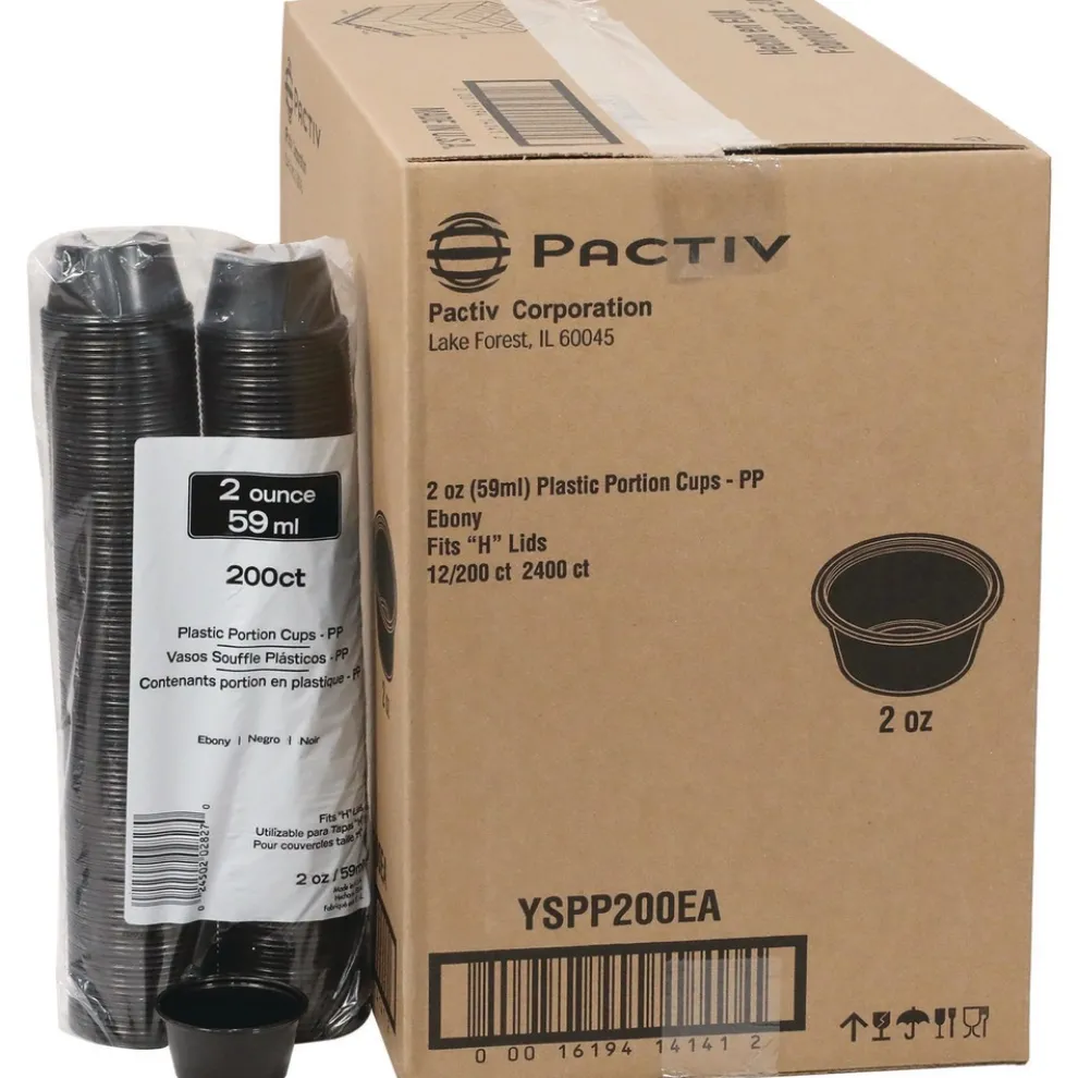 Pactiv Corp. 2 oz. Plastic Portion Cup - Black (2400/Carton)