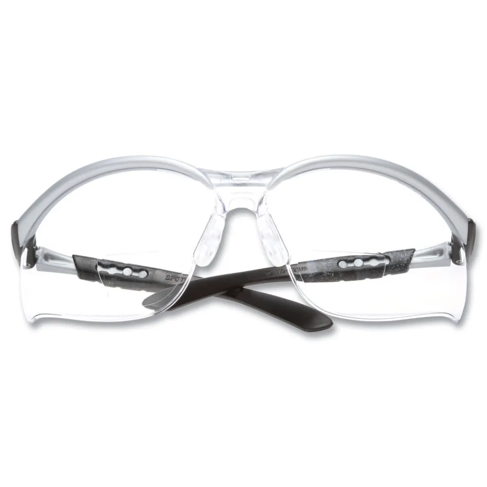 3M BX Molded-In 2.5plus Diopter Strength Safety Glasses - Silver/Black Frame, Clear Lens