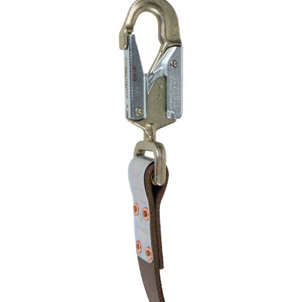 Klein Tools 5.67 ft. Positioning Strap with 6-1/2 in. Snap Hook - Brown