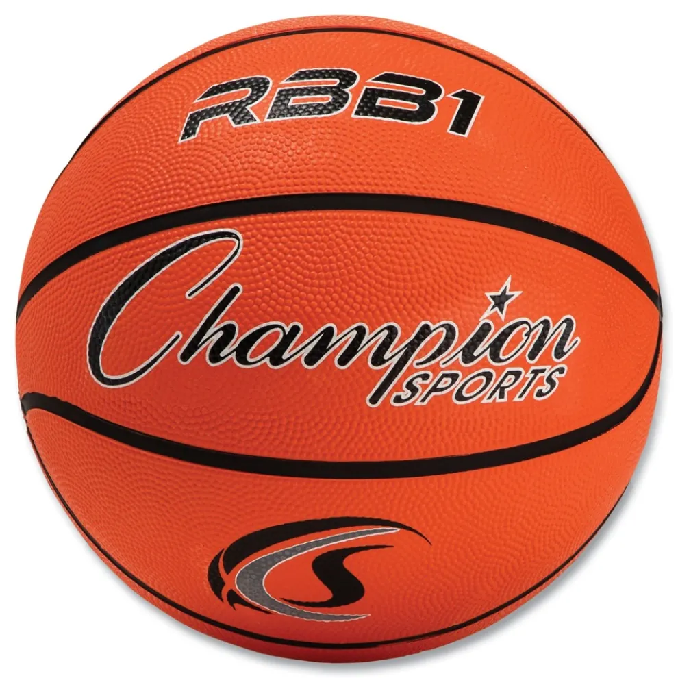 Champion Sports No. 7 Official Size Rubber Sports Ball For Basketball - Orange