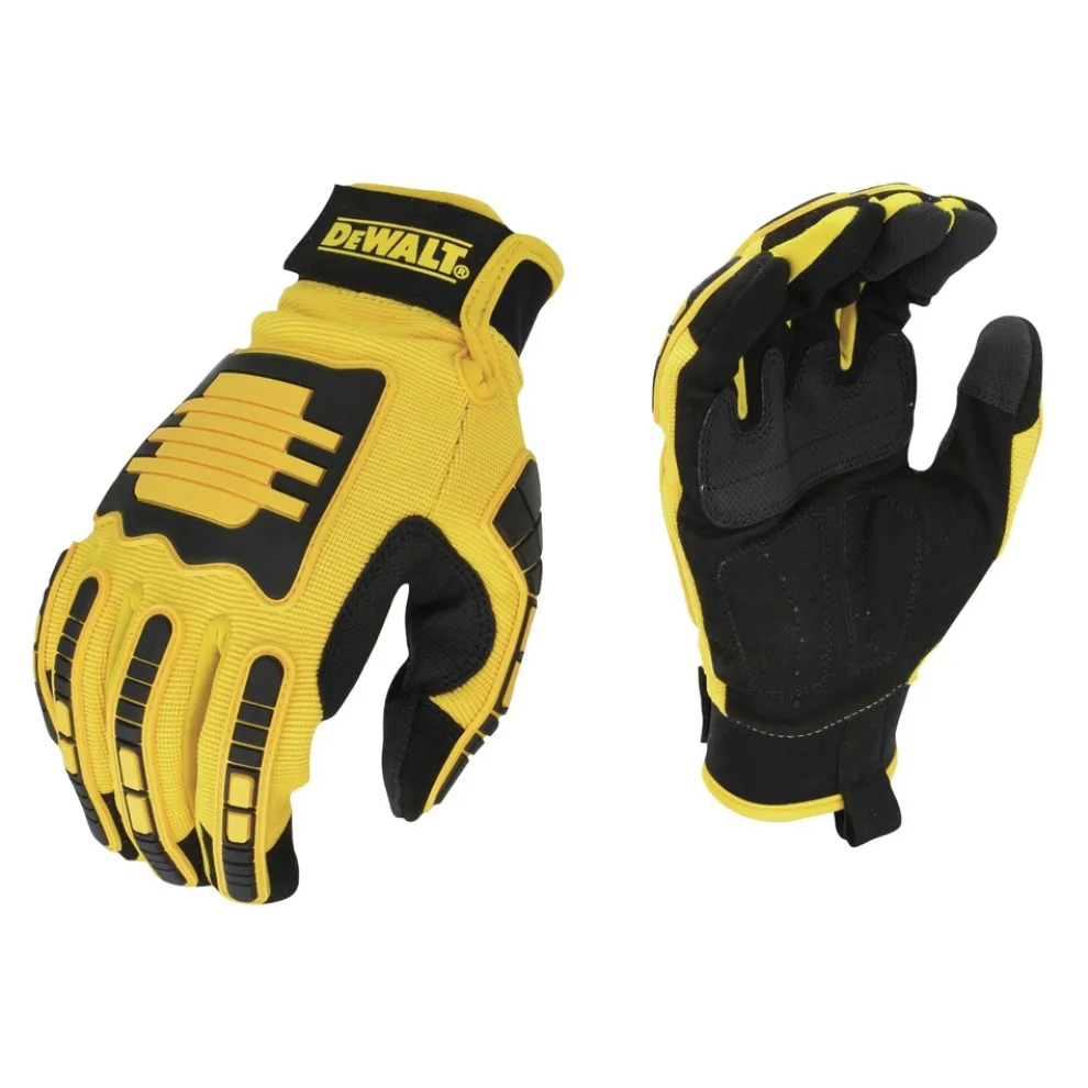 Dewalt (12/Box) Performance Mechanic Work Gloves - Large, Yellow/Black