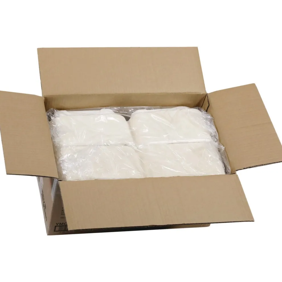 Pactiv Corp. 9 in. x 9 in. x 3 in. Sugarcane EarthChoice PFAS Free Compostable Hinged Lid Container - White (150/Carton)