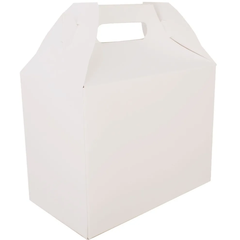 SCT 10 lbs. Capacity 8.88 in. x 5 in. x 6.75 in. Paper Carryout Barn Boxes - White (150/Carton)