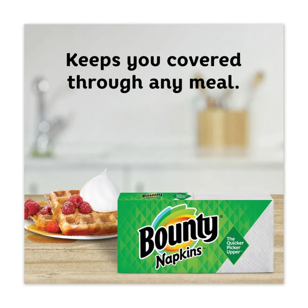 Bounty 12-1/10 in. x 12 in. 1-Ply Quilted Napkins - White (8/Carton)