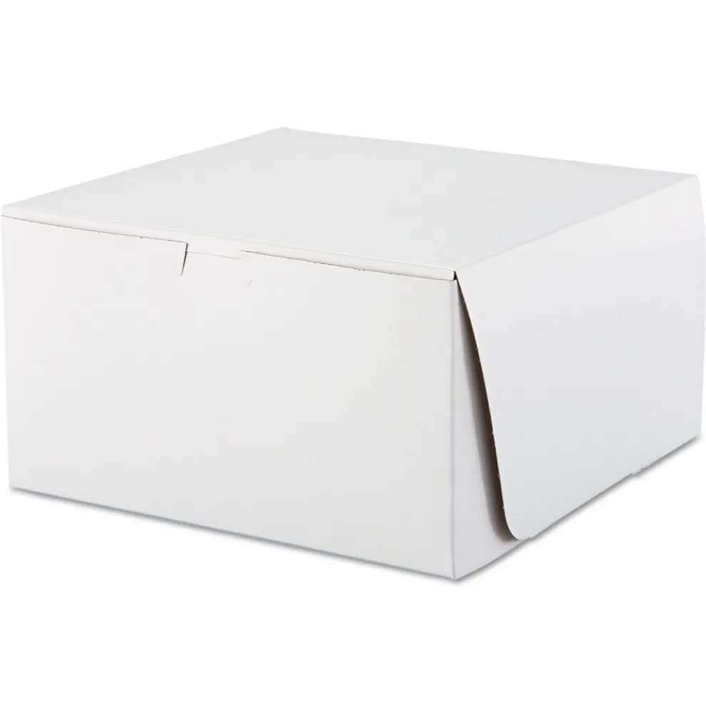 SCT SCH 0977 10 in. x 10 in. x 5.5 in. Paper One-Piece Non-Window Bakery Boxes - White (100/Carton)