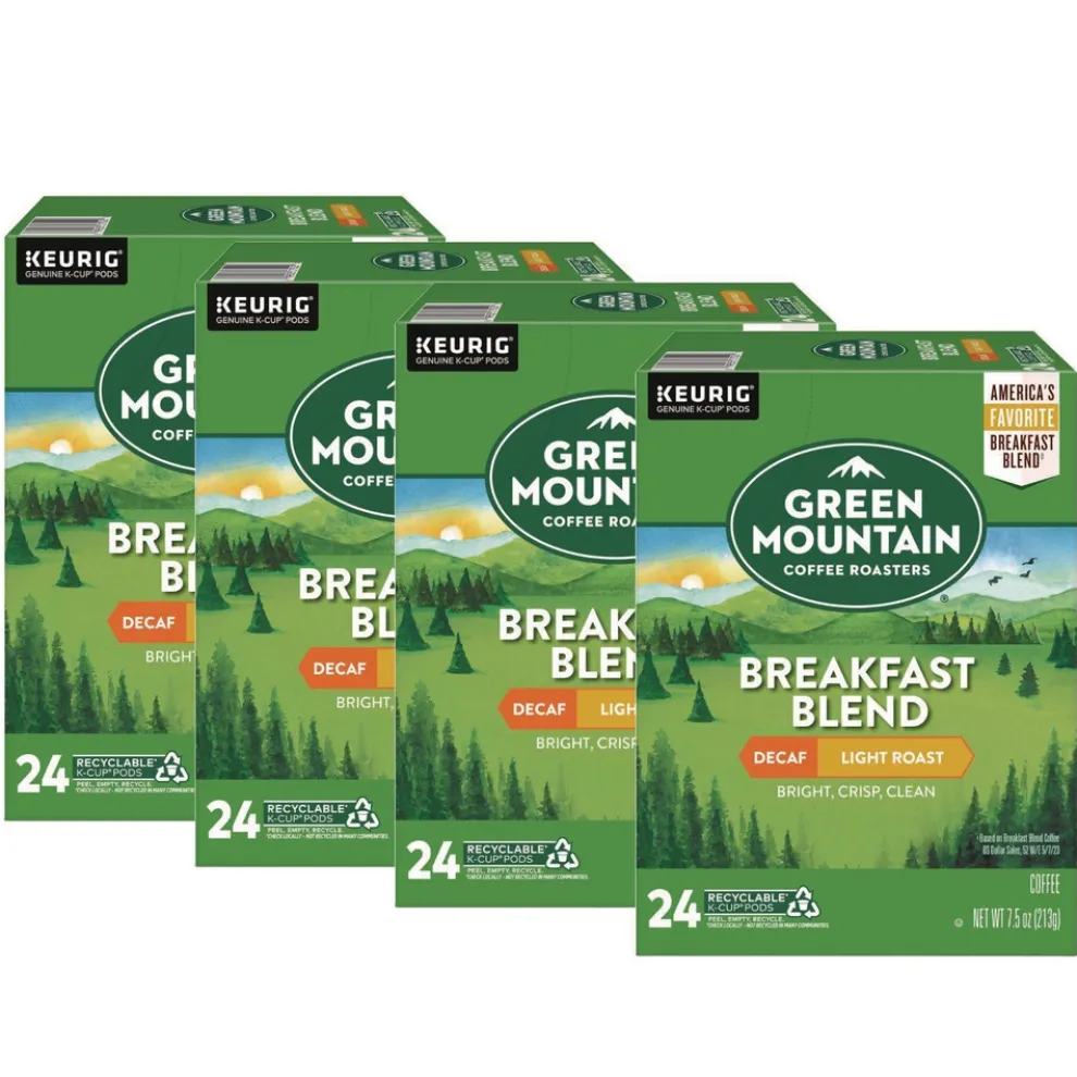 Green Mountain Coffee 5000378812 Coffee K-Cups - Breakfast Blend Decaf (96/Carton)