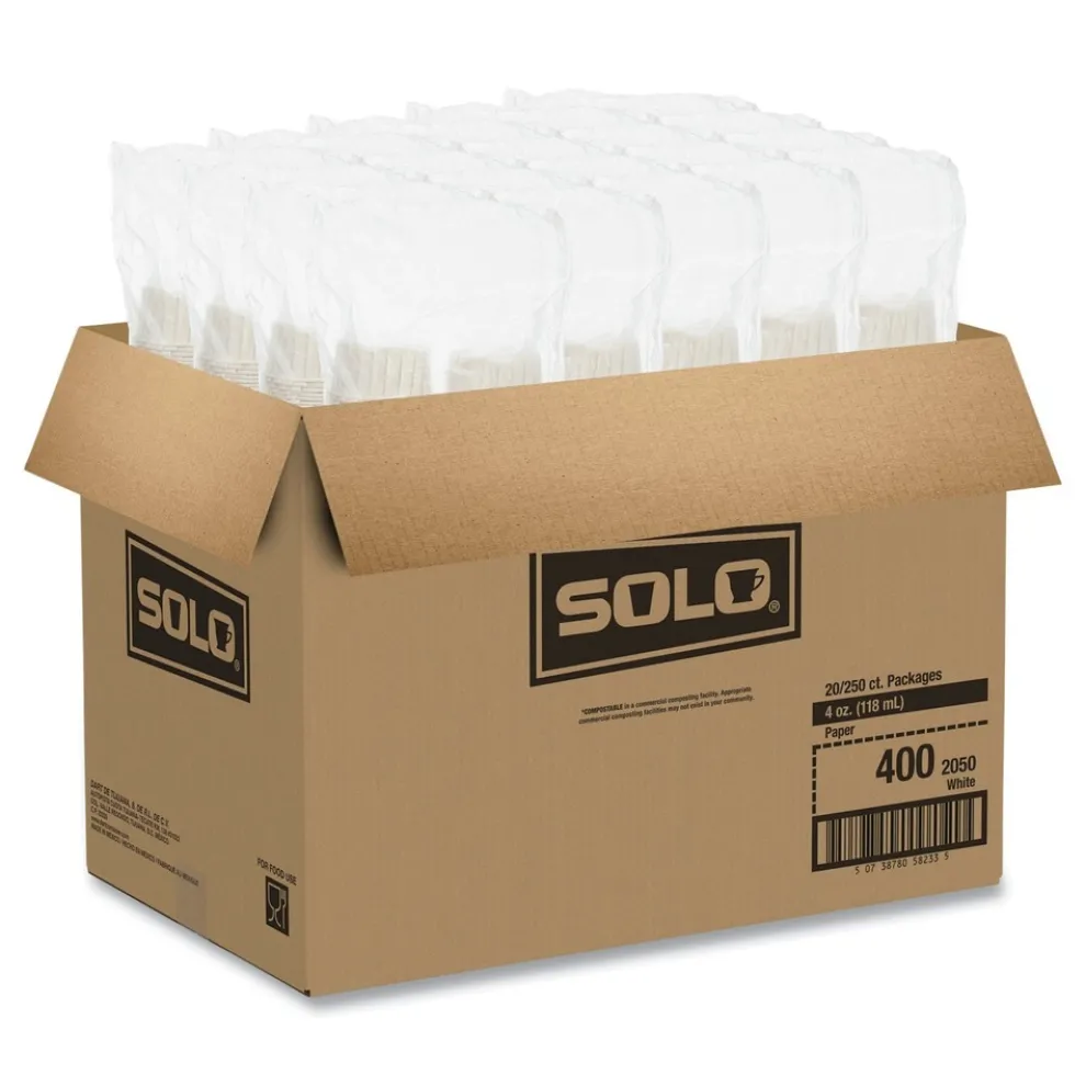 SOLO 4 oz. Paper Portion Cups - White (5000/Carton)