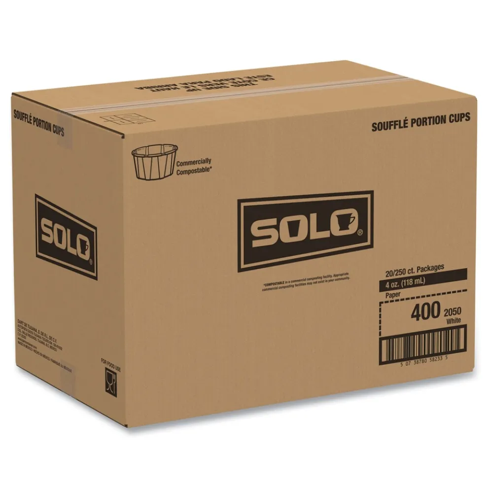 SOLO 4 oz. Paper Portion Cups - White (5000/Carton)