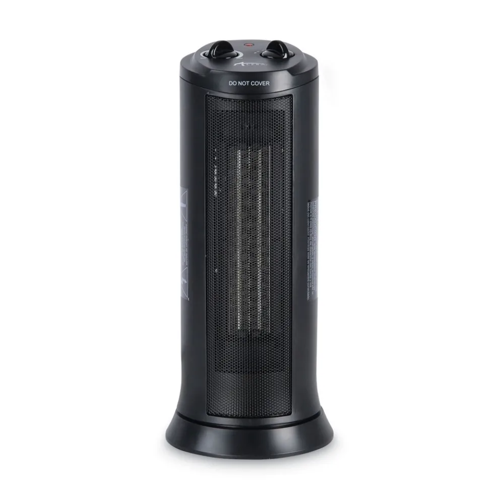 Alera 7.37 in. x 7.37 in. x 17.37 in. 1,500 Watts Mini Tower Ceramic Heater - Black