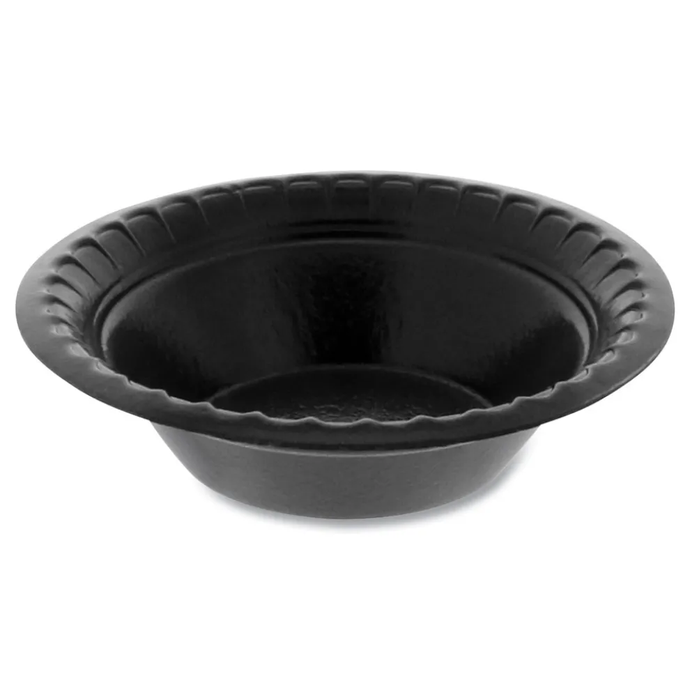Pactiv Corp. YTKB00040000 4 oz. Placesetter Deluxe Laminated Foam Dinnerware Bowl - Black (1250/Carton)