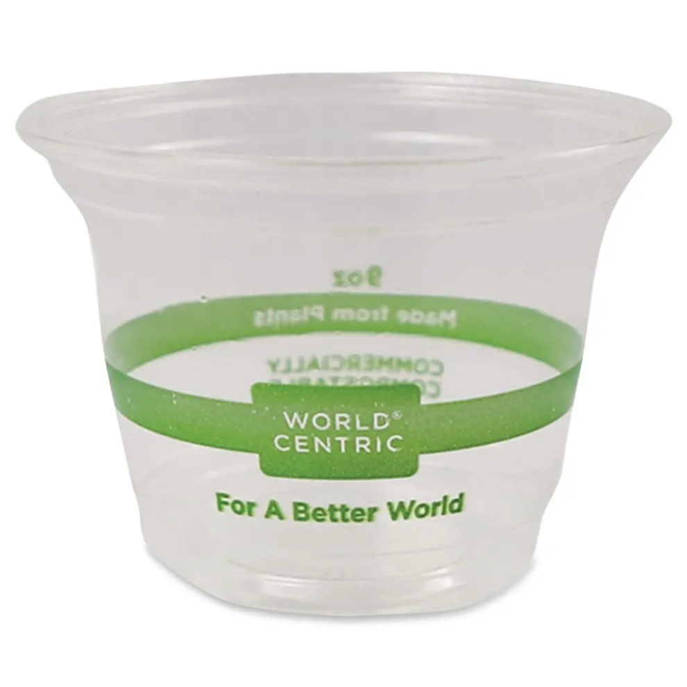 World Centric 9 oz PLA Plastic Cold Cups - Clear (1000/Carton)