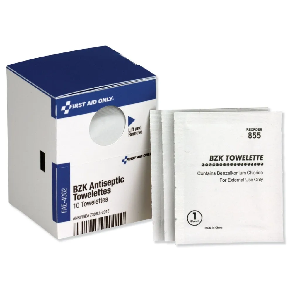 First Aid Only SmartCompliance Antiseptic Cleansing Wipes (10/Box)