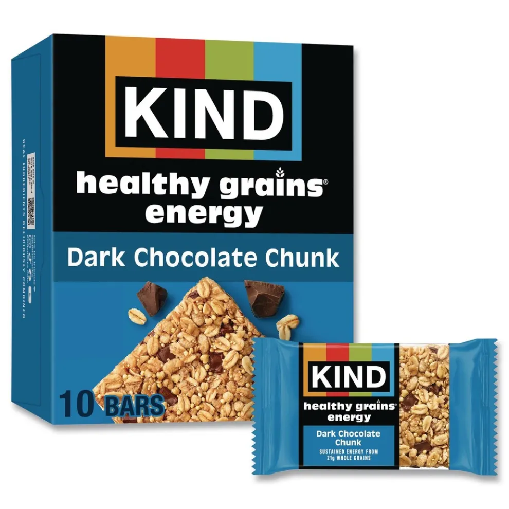 KIND 1.4 oz Healthy Grains Energy Bars - Dark Chocolate Chunk (10/Box)