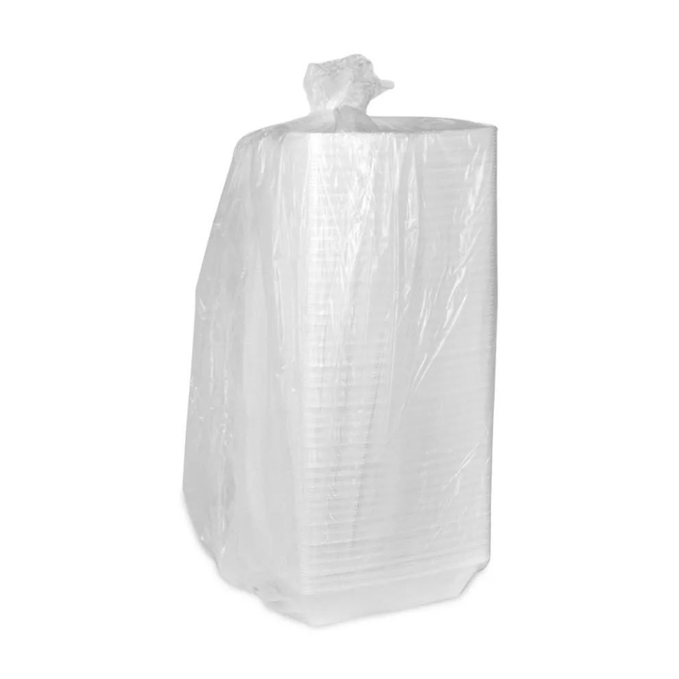 Pactiv Corp. 9.75 in. x 5 in. x 3.25 in. Foam Hinged Lid Containers - White (560/Carton)