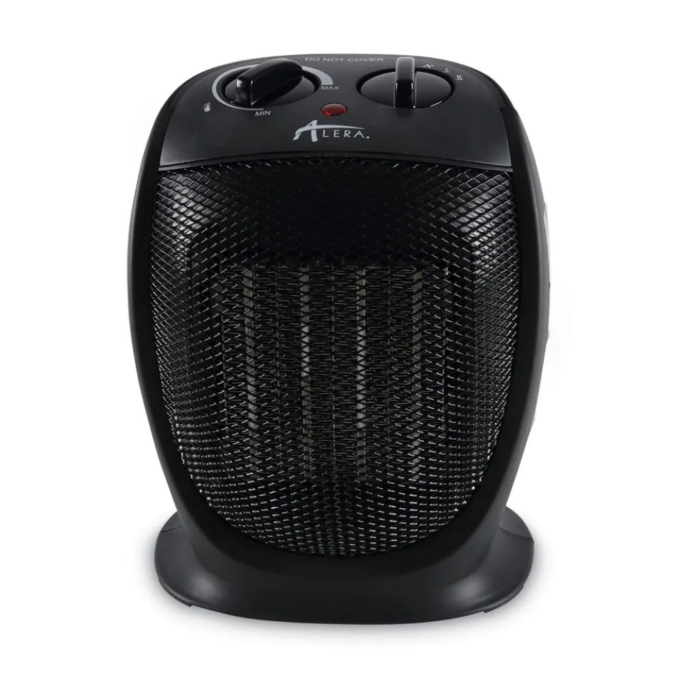Alera 1500 W 7.12 in. x 5.87 in. x 8.75 in. Ceramic Heater - Black
