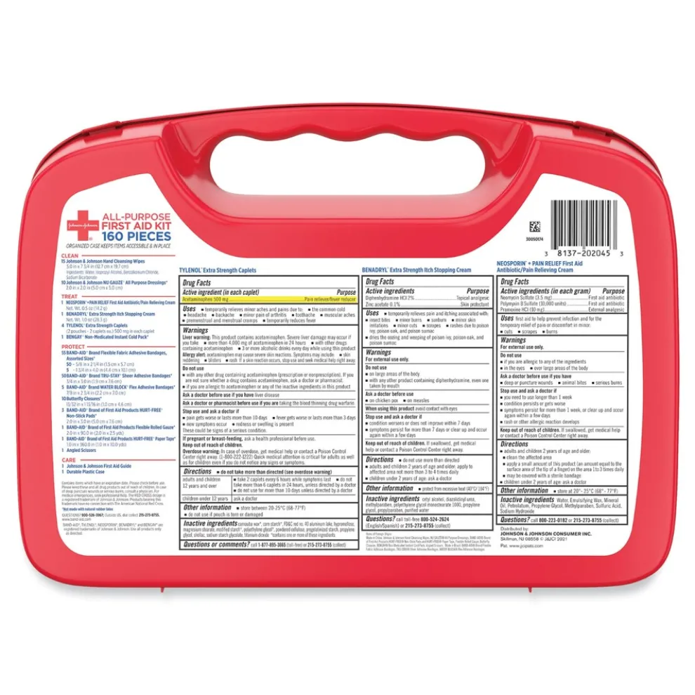 Johnson & Johnson Red Cross 160-Piece All-Purpose First Aid Kit