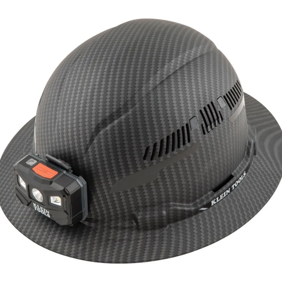 Klein Tools 60347 Class C Vented Full Brim Hard Hat with Rechargeable Lamp - KARBN Pattern