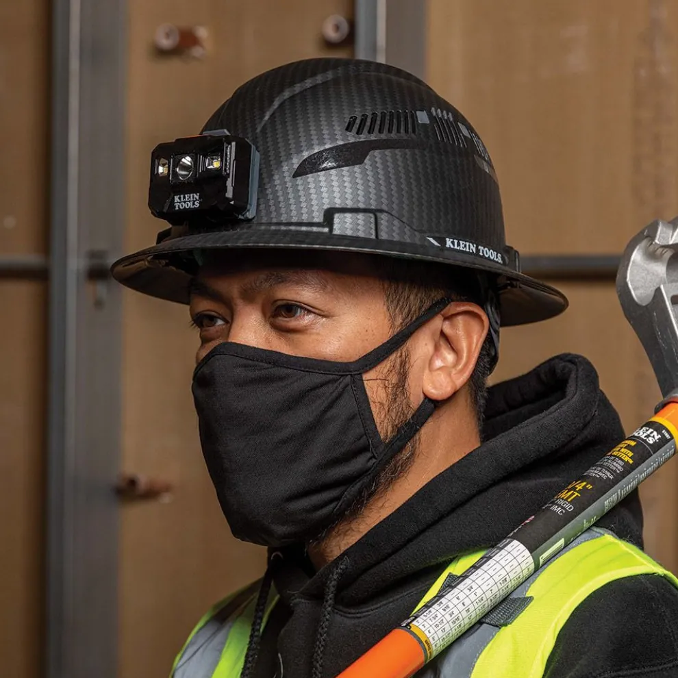 Klein Tools 60347 Class C Vented Full Brim Hard Hat with Rechargeable Lamp - KARBN Pattern