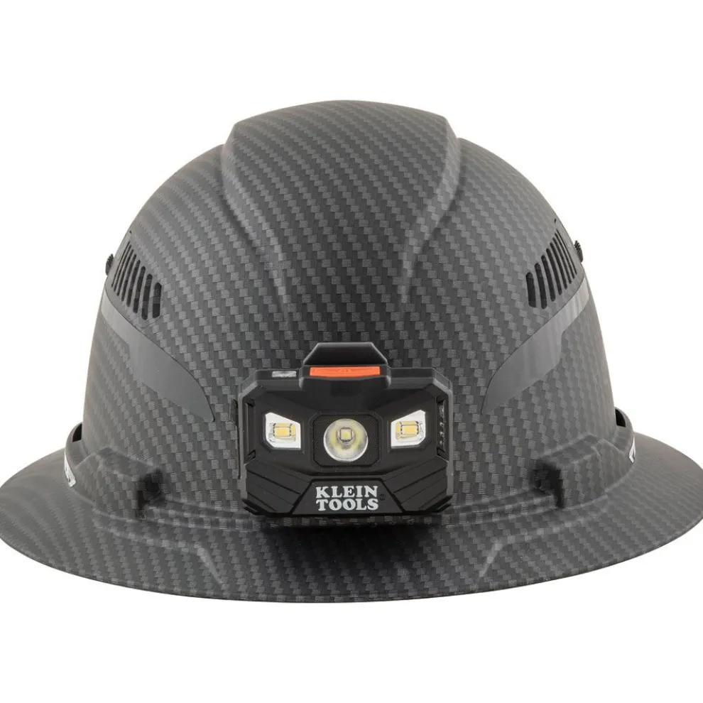 Klein Tools 60347 Class C Vented Full Brim Hard Hat with Rechargeable Lamp - KARBN Pattern