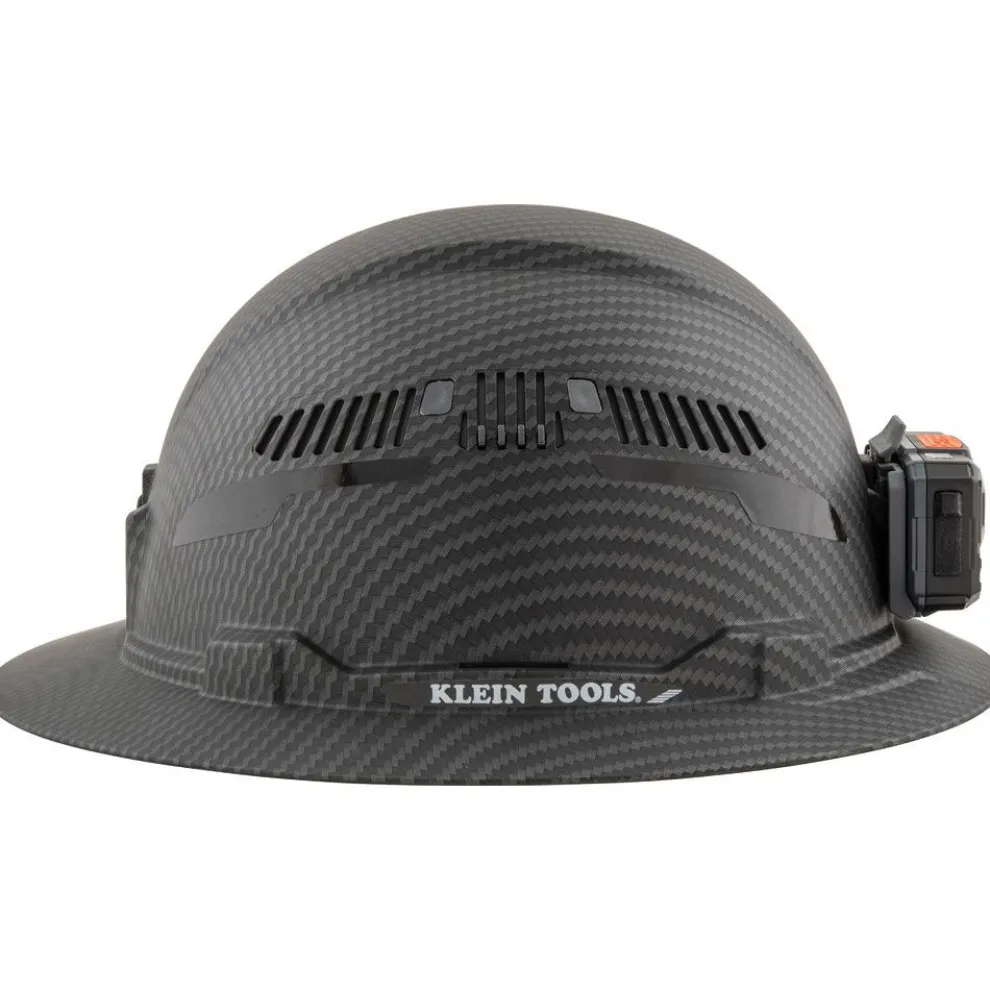 Klein Tools 60347 Class C Vented Full Brim Hard Hat with Rechargeable Lamp - KARBN Pattern