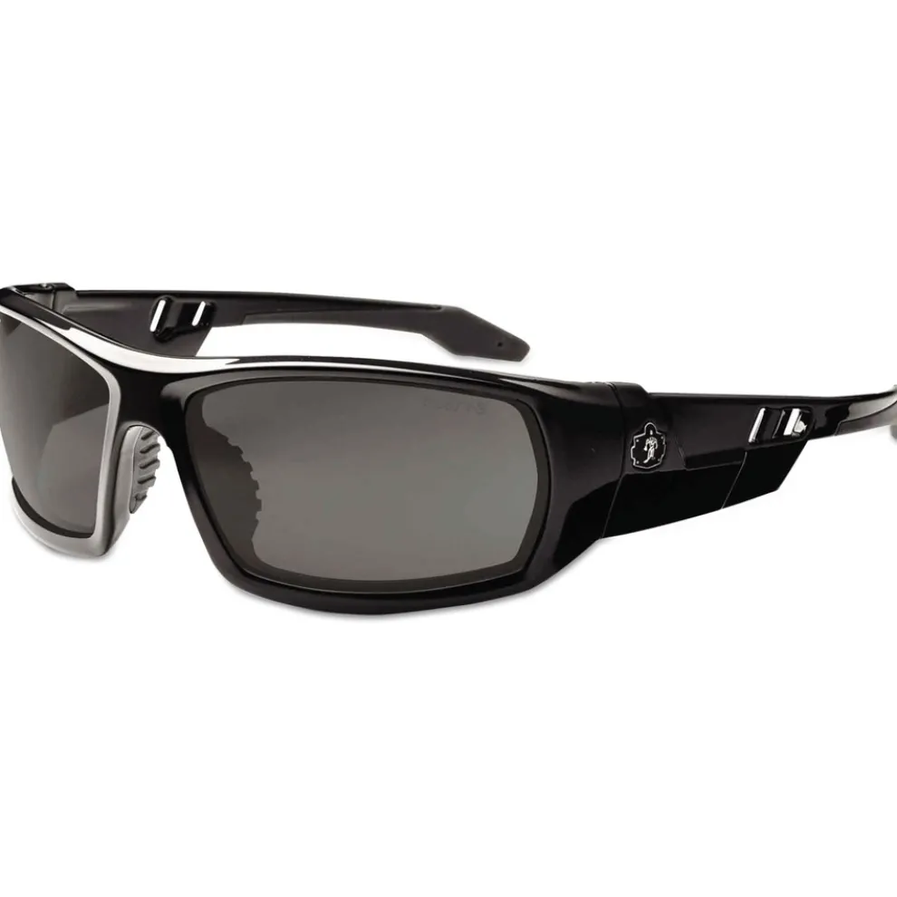 Ergodyne Skullerz Odin Nylon/Polycarb Safety Glasses - Black Frame/Smoke Lens