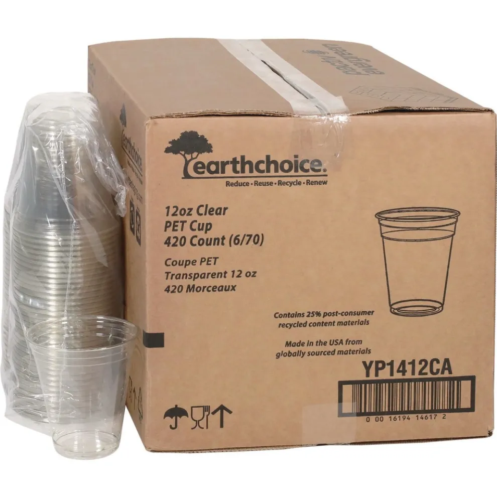Pactiv Corp. 12 oz. Plastic RPET Cold Cup - Clear (420/Carton)