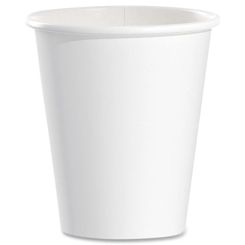 SOLO 376W-2050 6 oz. Single-Sided Poly Paper Hot Cups - White (1000/Carton)