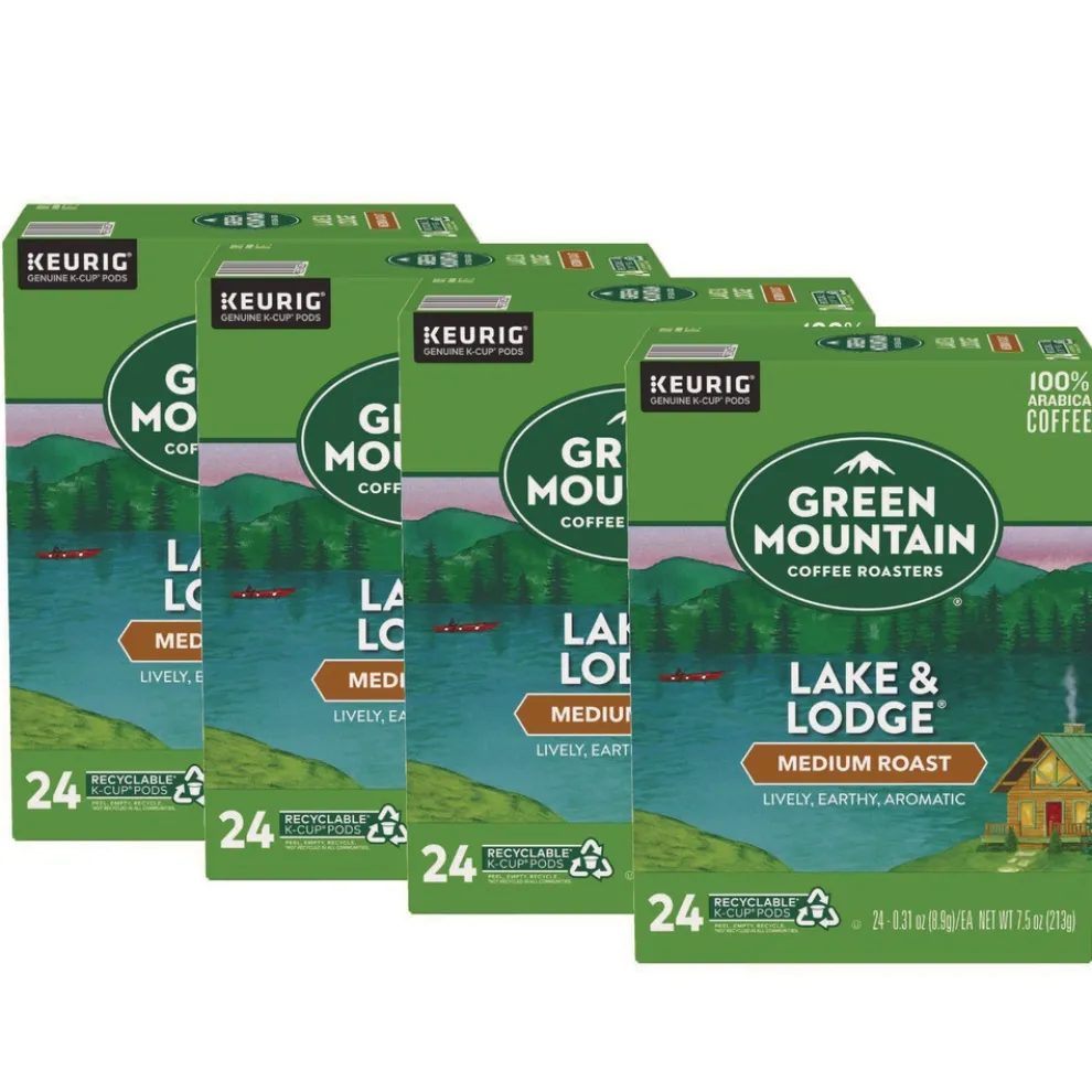 Green Mountain Coffee 5000359049 Medium Roast Coffee K-Cups - Lake and Lodge (96/Carton)