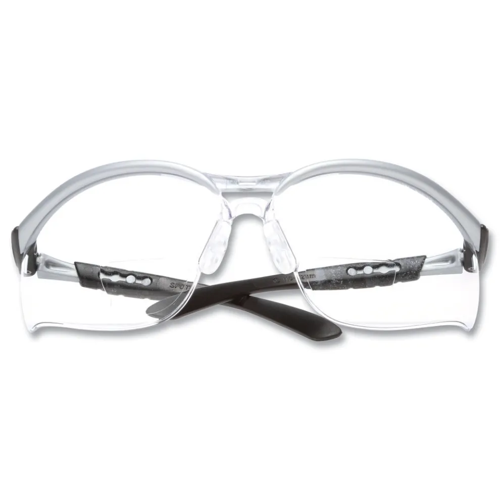 3M BX Molded-In 2.0plus Diopter Strength Safety Glasses - Silver/Black Frame, Clear Lens
