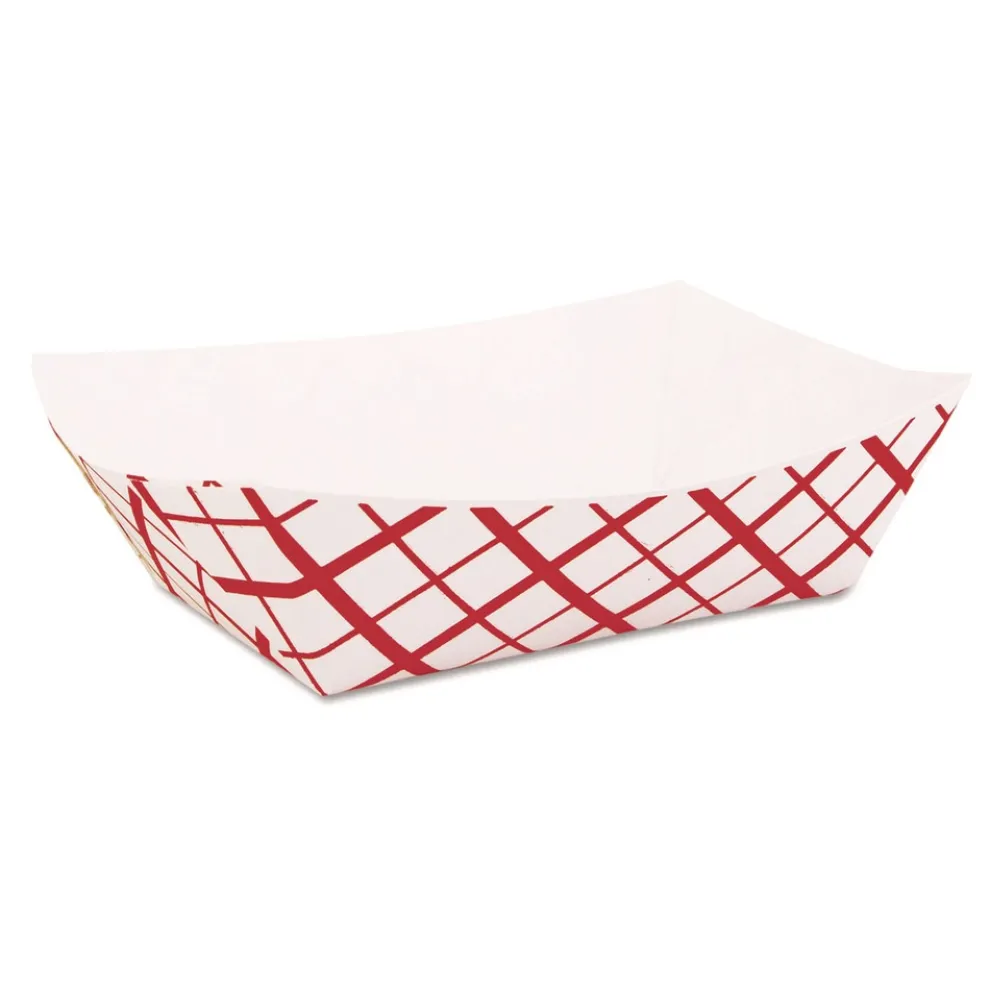 SCT 417 2 lbs. Capacity Paper Food Baskets - Red/White (1000/Carton)
