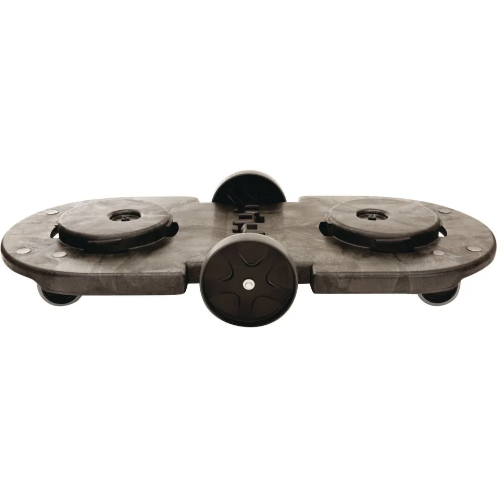 Rubbermaid Commercial 20.25 in. x 45 in. x 8 in. 300 lbs. Capacity 2-Container Tandem Dolly - Black