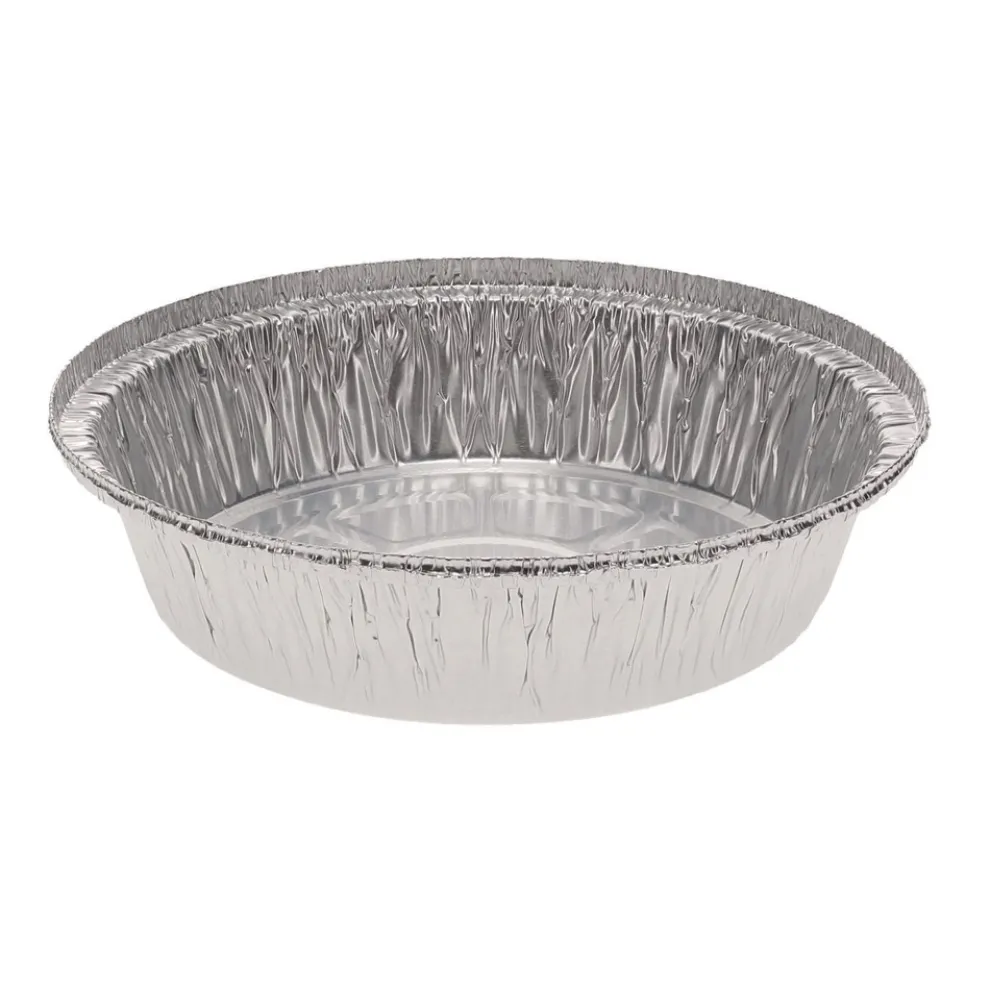 Pactiv Corp. Y52730 7 in. Diameter x 1.53 in. h 24 oz Aluminum Take-Out Container - Silver (250/Carton)