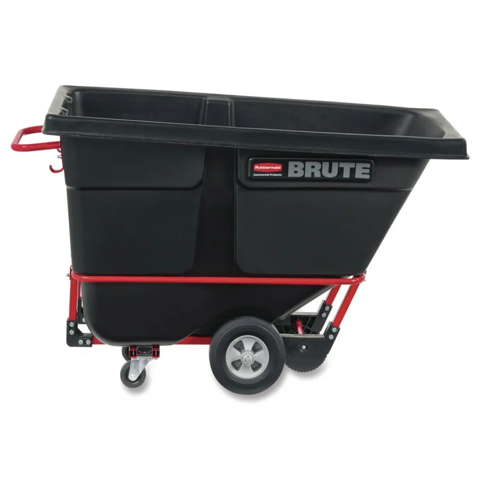 Rubbermaid Commercial 1/2 cu-yd. 850 lb. Capacity Rotomolded Rectangular Plastic Tilt Truck (Black)