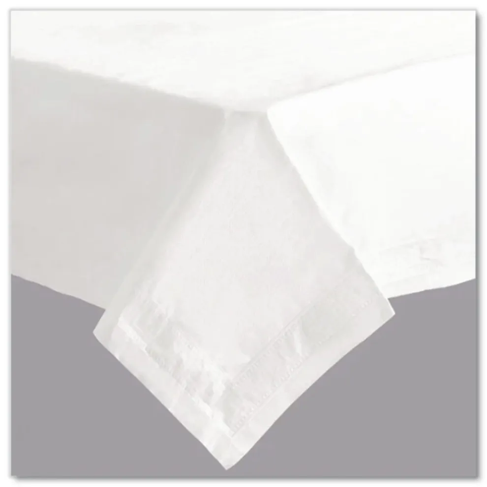 Hoffmaster 72 in. x 72 in. Tissue/Poly Tablecovers - White (25/Carton)